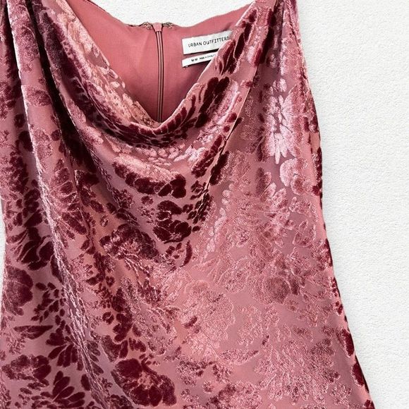 Urban Outfitters Burnout Velvet Cowl Neck Y2K Style Mini Dress - Picture 2 of 5